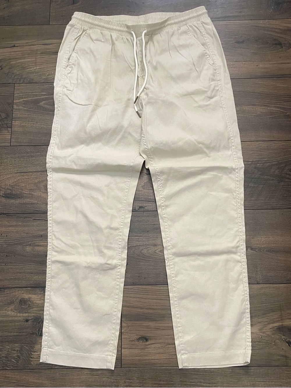 NEW Dandy Del Mar Linen Blend Beige Pants Large